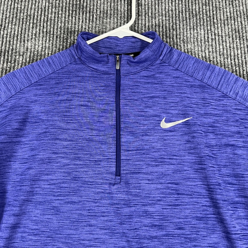 Nike Pullover‎ Shirt Womens Small Purple Long Sleeve 1/4 Zip Mock Neck Running